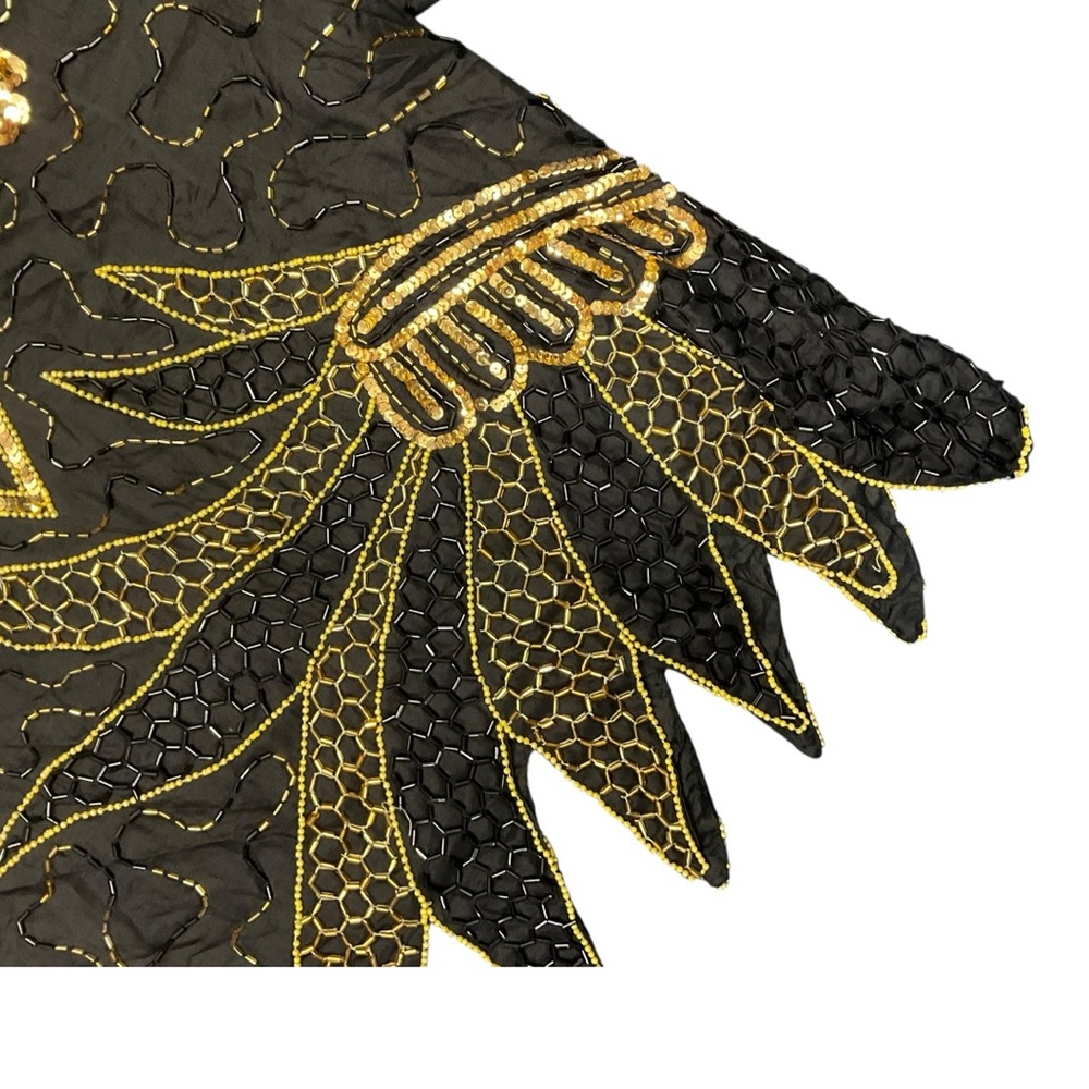 ✨‎ Vintage SND 100% Silk Hand Beaded Sequin Top | Made in India | Women’s L - Picture 11 of 16